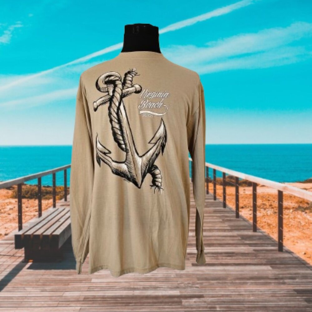 JENSEN APPAREL VIRGINIA BEACH BIG & TALL MEN'S LONG SLEEVE T-SHIRT - SIZE 2XL
